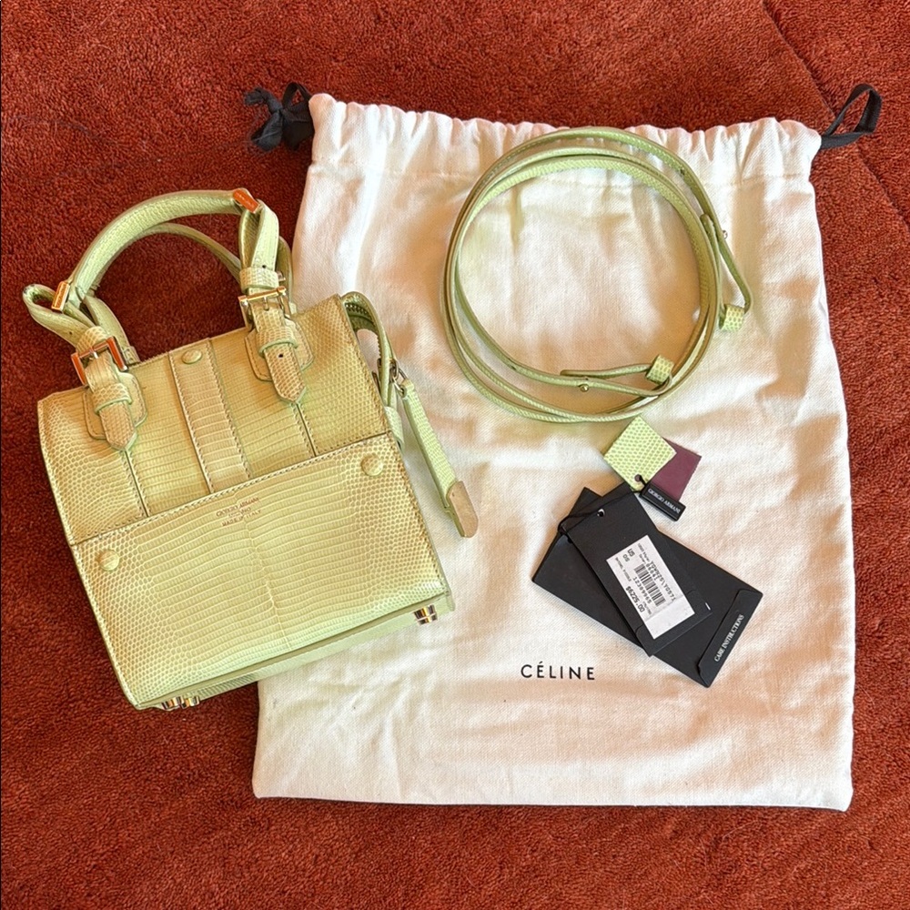 Giorgio Armani Lizard Green Bag w/tags